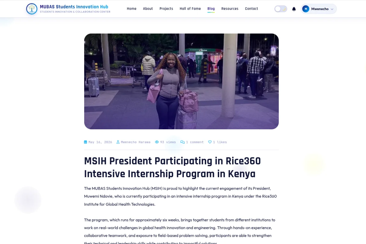 Hub Website - Mubas Students Innovation Hub
